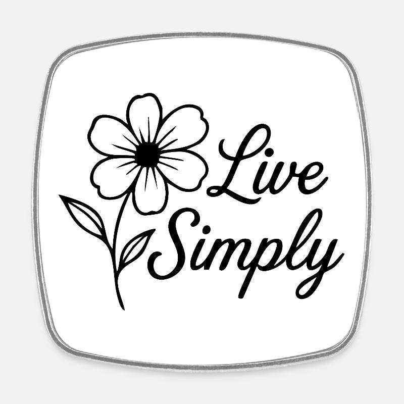 Live Simply - Square fridge magnet - white