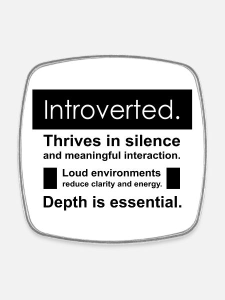 Introvert - Square fridge magnet - white