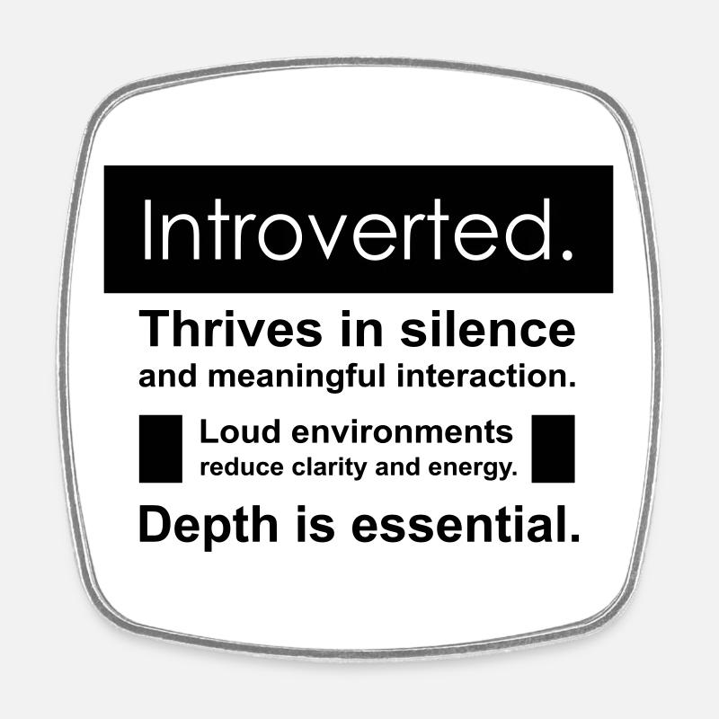 Introverti - Magnet carré - blanc