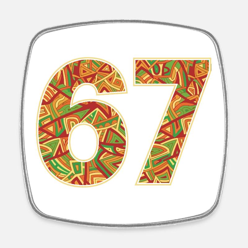 Africa Tribal 67 Pattern - Square fridge magnet - white