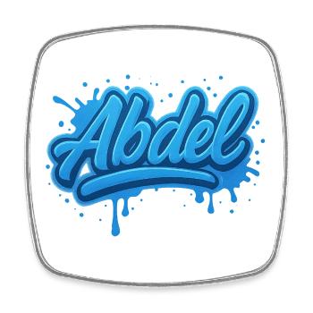 Graffiti Prénom Abdel cadeau idéal imprimable sur  - Magnet carré - blanc - Devant