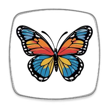 Bunter Schmetterling Farbenspiel - Viereckiger Kühlschrankmagnet - Weiß - Vorne