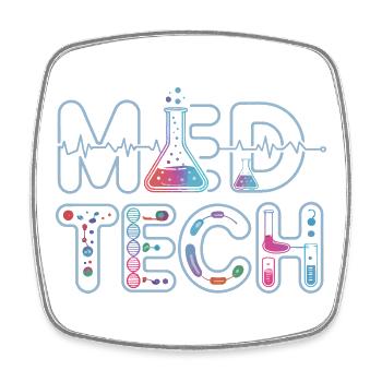 MedTech Labor Neon Wissenschaftsdesign - Viereckiger Kühlschrankmagnet - Weiß - Vorne