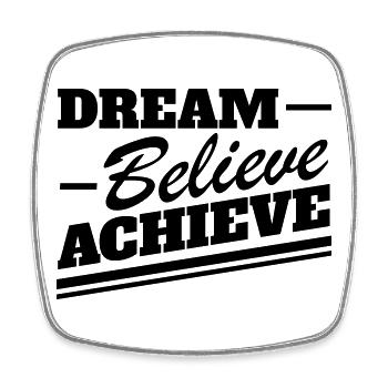 Dream Believe Achieve - Motivation Bold Retro - Square fridge magnet - white - Front