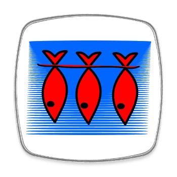 POISSON. MEMOIRE. SARDINE. POISSON D'AVRIL. MER - Magnet carré - blanc - Devant