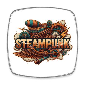 Esthétique du Steampunk & Rétro-futurisme - Magnet carré - blanc - Devant