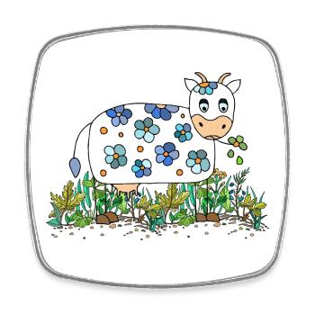 Cow - Square fridge magnet - white - Front