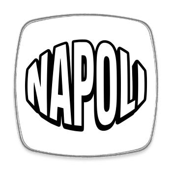 Typographie du Round de Naples - Magnet carré - blanc - Devant