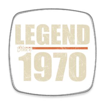Anniversaire 1970 | Légende depuis 1970 - Magnet carré - blanc - Devant