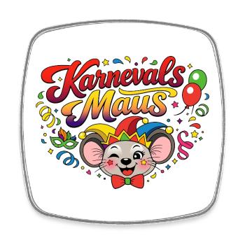 Costume de la souris de carnaval - Magnet carré - blanc - Devant