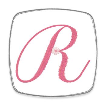 R, wie Royal, zarte Eleganz mit Bedeutung - Viereckiger Kühlschrankmagnet - Weiß - Vorne