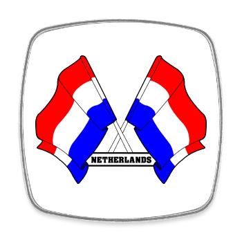Drapeaux croisés des Pays-Bas - Magnet carré - blanc - Devant