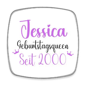 Jessica Geburtstagsqueen seit 2000 Geburtstag - Viereckiger Kühlschrankmagnet - Weiß - Vorne