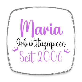 Maria Geburtstagsqueen Seit 2006 Geburtstag Design - Viereckiger Kühlschrankmagnet - Weiß - Vorne