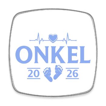 Befördert zum Onkel 2026 Babyparty - Viereckiger Kühlschrankmagnet - Weiß - Vorne