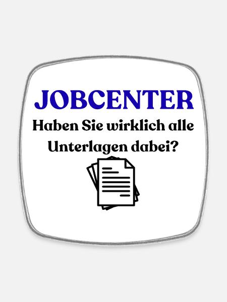 Jobcenter - Viereckiger Kühlschrankmagnet - Weiß
