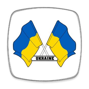 Ukraine - Square fridge magnet - white - Front