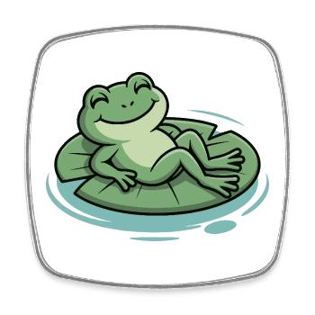 Grenouille de repos sur nénuphar - Magnet carré - blanc - Devant
