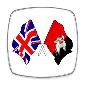 Buckinghamshire & Großbritannien gekreuzt - Viereckiger Kühlschrankmagnet - Weiß - Vorne