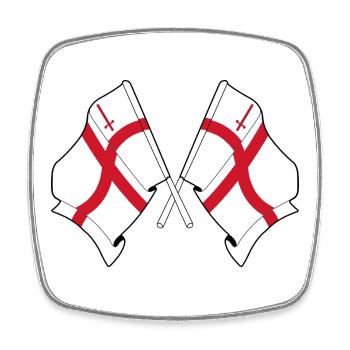 Drapeaux croisés de la City de Londres - Magnet carré - blanc - Devant