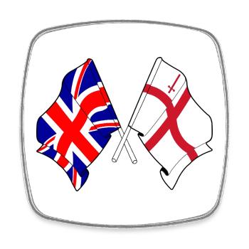 City of London & Great Britain Flaggen - Viereckiger Kühlschrankmagnet - Weiß - Vorne