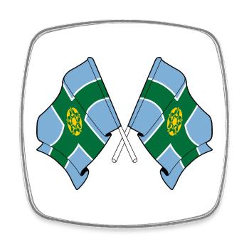 Drapeaux du Derbyshire croisés - Magnet carré - blanc - Devant