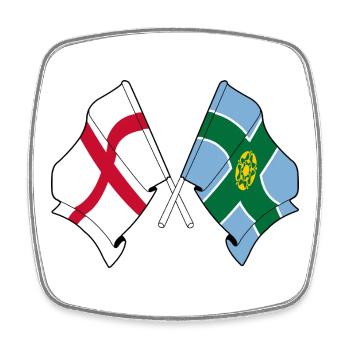 Derbyshire x England Flags - Square fridge magnet - white - Front