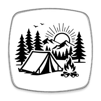 Tent Nature Outdoor Camp - Square fridge magnet - white - Front