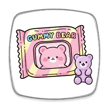 Gummy Bear Candy Pop Illustration - Square fridge magnet - white - Front
