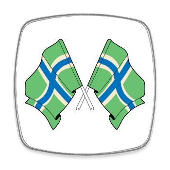 Drapeaux croisés du Gloucestershire - Magnet carré - blanc - Devant