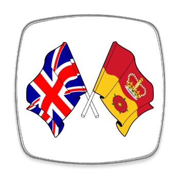 Hampshire & Great Britain Crossed - Square fridge magnet - white - Front