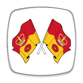 Hampshire Crossed Flags - Square fridge magnet - white - Front