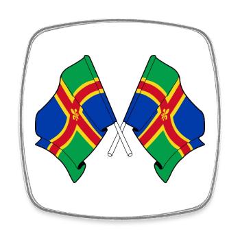 Deux drapeaux du Lincolnshire croisés - Magnet carré - blanc - Devant