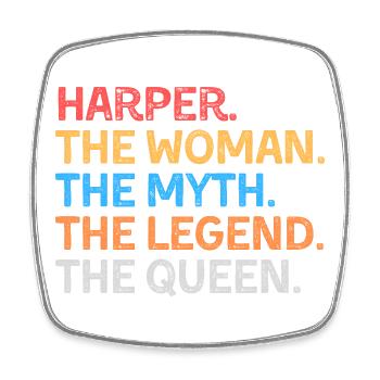 Harper La Femme Le Mythe La Légende La Reine - Magnet carré - blanc - Devant