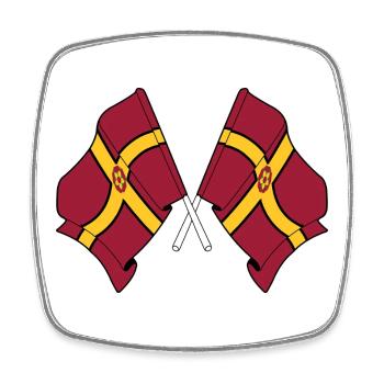 Two flags crossed – Northamptonshire - Square fridge magnet - white - Front
