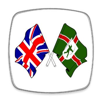Nottinghamshire- und UK-Flaggen - Viereckiger Kühlschrankmagnet - Weiß - Vorne