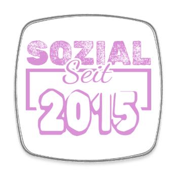 Sozial Seit 2013 Pink - Viereckiger Kühlschrankmagnet - Weiß - Vorne