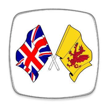 Somerset + Great Britain crossed - Square fridge magnet - white - Front