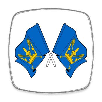 Suffolk-Flaggen gekreuzt - Viereckiger Kühlschrankmagnet - Weiß - Vorne