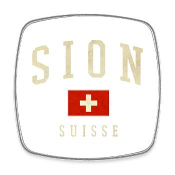 Sion Suisse Emblem Vintage - Viereckiger Kühlschrankmagnet - Weiß - Vorne