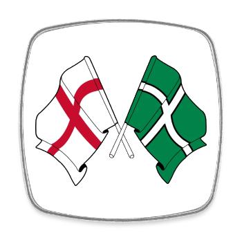 Devon & England Crossed - Square fridge magnet - white - Front