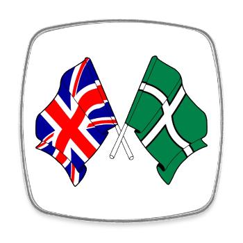 Devon & Great Britain Cross - Square fridge magnet - white - Front