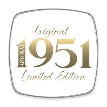 75th Birthday Original January Born 1951 - Square fridge magnet - white - Front