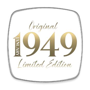 77th Birthday Original January Born 1949 - Square fridge magnet - white - Front