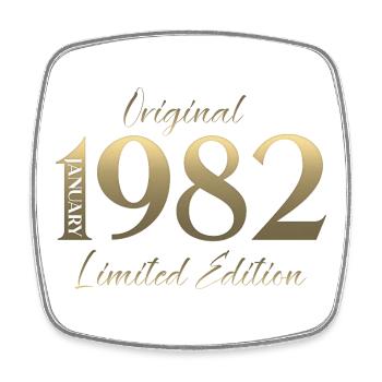 44th Birthday Original January 1982 - Square fridge magnet - white - Front