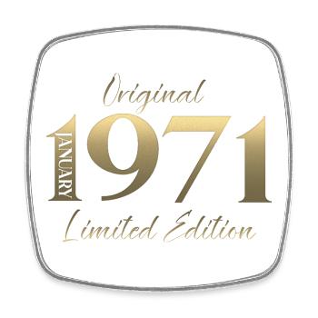55th Birthday Original January Born 1971 - Square fridge magnet - white - Front