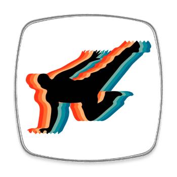 Parkour Heartbeat Pulse Retro Freerunning - Square fridge magnet - white - Front