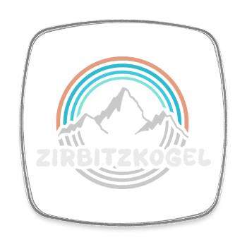 Zirbitzkogel en tant que montagne - Magnet carré - blanc - Devant