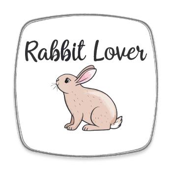 rabbit lovers - Square fridge magnet - white - Front