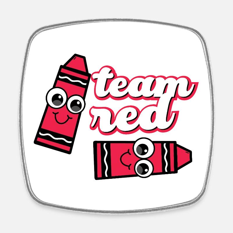 Red Team Cheerful Pencils - Square fridge magnet - white